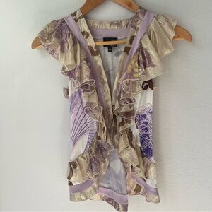 Just Cavalli sleeveless ruffled blouse top